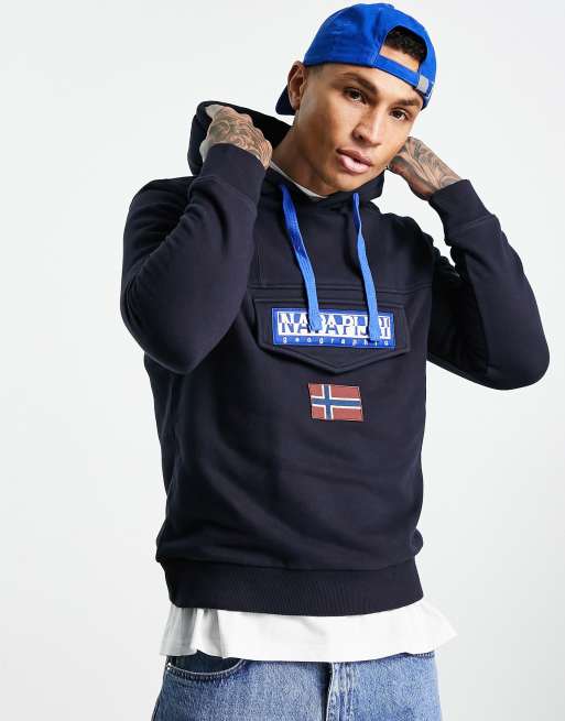 Napapijri blue hoodie hot sale