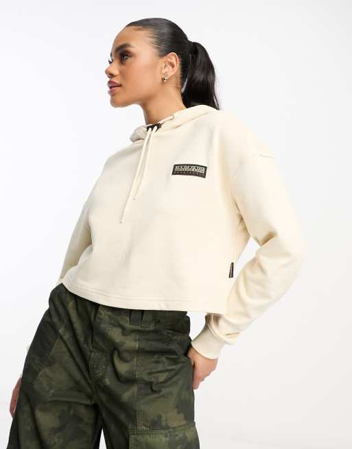 Off white clearance cropped hoodie