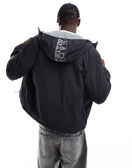 Napapijri – Corbeau – Jacke in Schwarz mit Logo und Fleece-Futter, 4 von 4