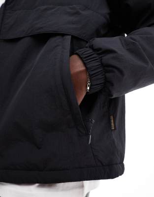 Napapijri Corbeau Logo Fleece Lined Jacket In Black