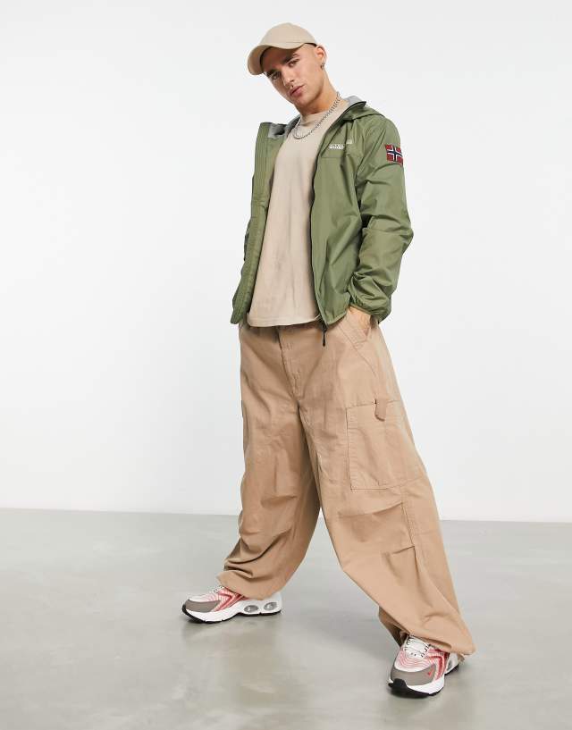 Napapijri - coubertin zip up anorak in khaki