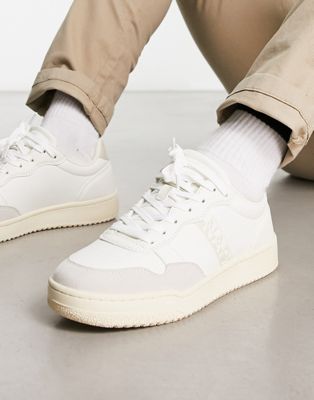 Napapijri Courtis leather and suede trainers in white