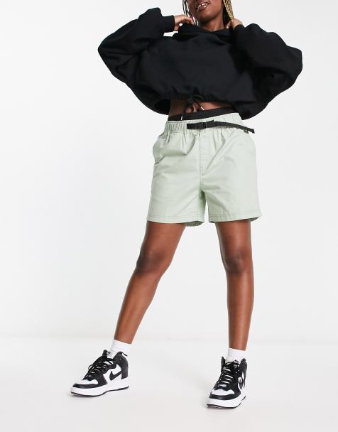 Napapijri Dru woven cotton shorts with belt in light green - view 1