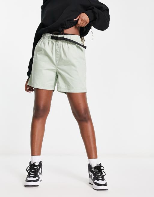 Napapijri Dru woven cotton shorts with belt in light green, 4 of 4