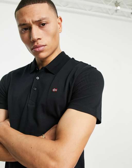 Napapijri Ealis short sleeve polo in black