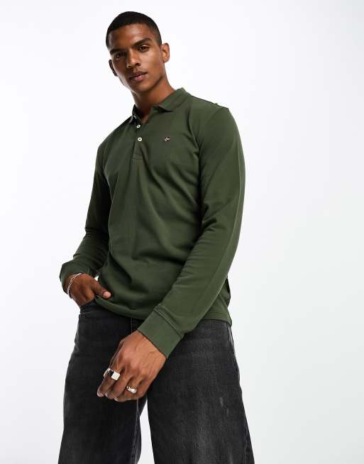 Lacoste long deals sleeve polo khaki