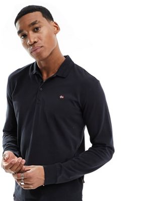 Napapijri Ealus long sleeve polo shirt in black - ASOS Price Checker