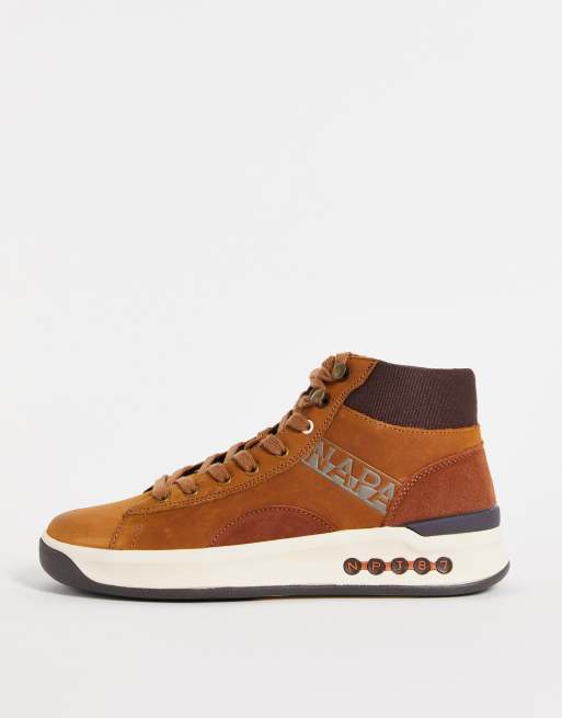 Haalbaarheid Direct tuin Napapijri Egret Mid sneakers in brown | ASOS