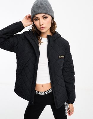 napapijri Epoch short quilted puffer jacket in black - ASOS Price Checker