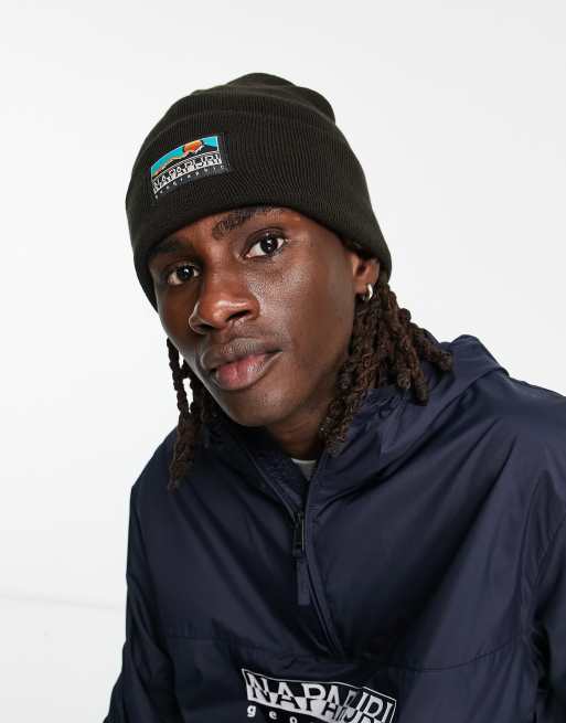 Napapijri - F-mountain - Beanie met logopatch in bruin