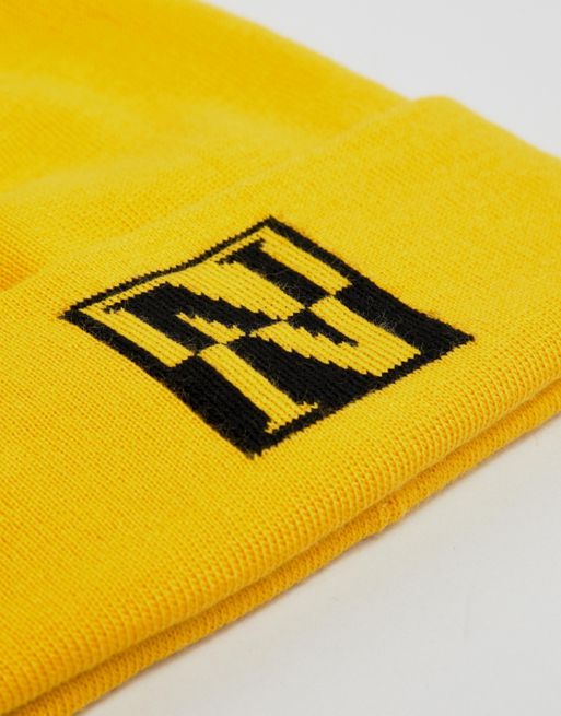 Napapijri Fal box logo beanie hat in yellow