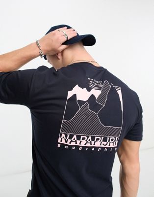 Napapijri Fede back print t-shirt in navy