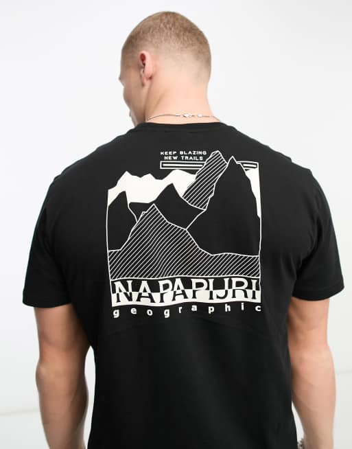 Napapijri – Fede – T-Shirt in Schwarz mit Rückenprint