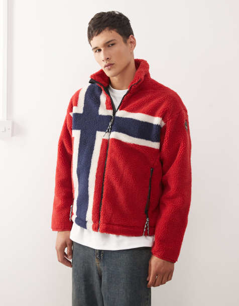 Napapijri - Fiemme - Fleece met vlag in meerdere kleuren en rood - view 1