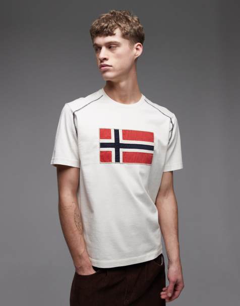 Napapijri flag logo t-shirt in white - view 1
