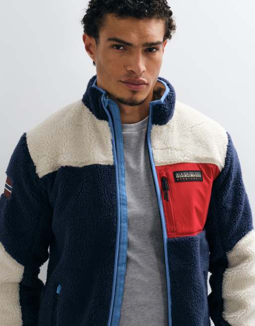 Napapijri fleece met rits in blauw, 5 van 5