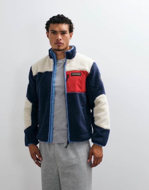 Napapijri - forro polar con cremallera completa en azul, 2 de 5