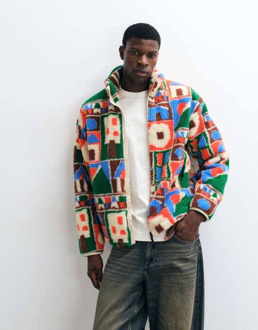 Napapijri - forro polar jacquard con cremallera completa en multi, 2 de 5