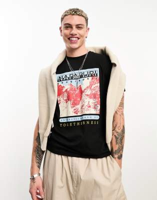 Napapijri Forsteri chest print t-shirt in black - ASOS Price Checker