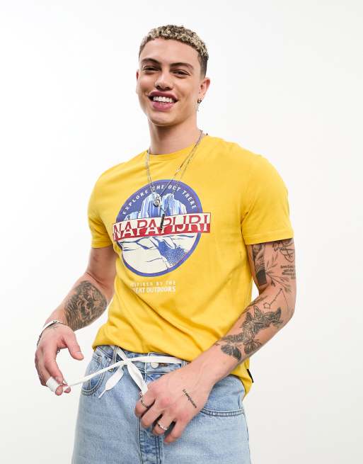 Napapijri - Forsteri - T-shirt met print op de borst in geel