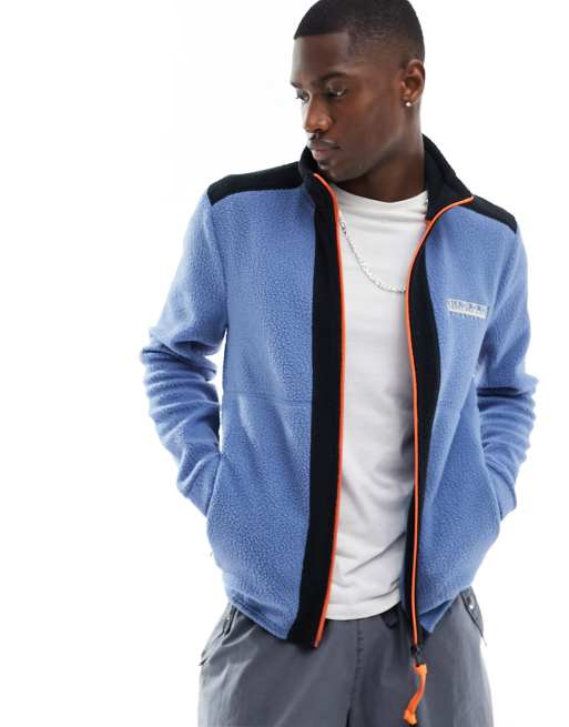 Napapijri – Fryxell – Isolierte Fleece-Jacke in Marineblau mit Reißverschluss