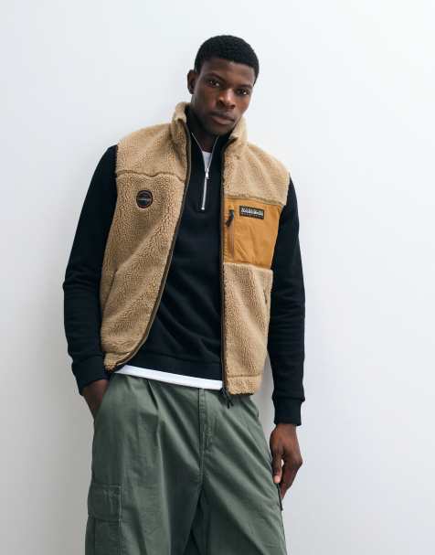 Napapijri gilet in pile beige - view 1