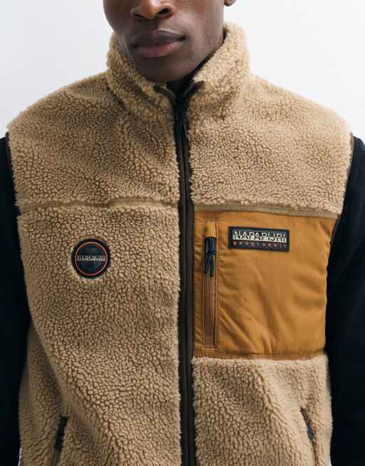 Napapijri gilet in pile beige, 5 di 5