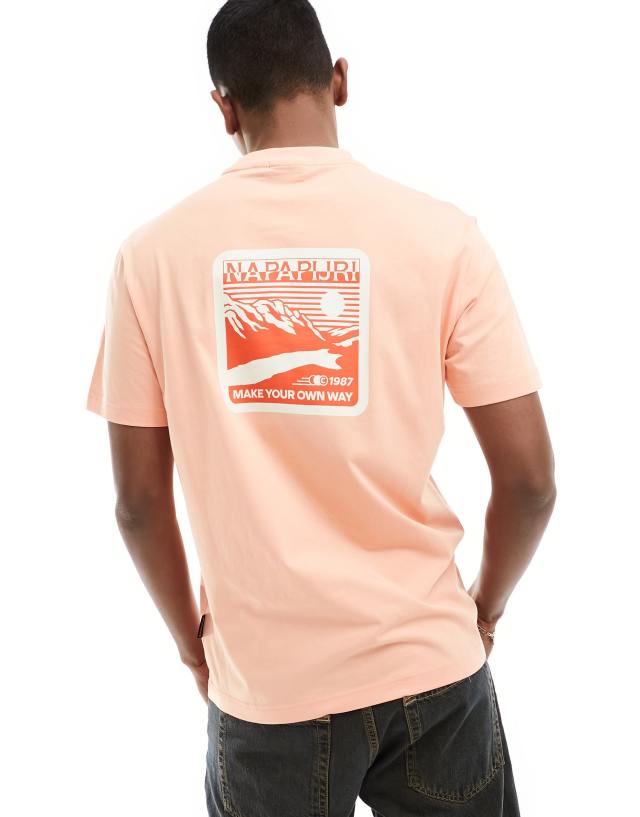 Napapijri - gouin backprint graphic t-shirt in pink