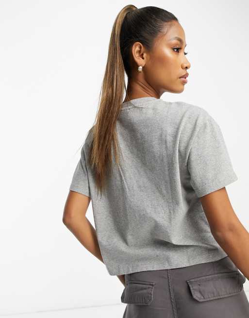 Napapijri - Grå cropped t-shirt med bokslogo, 2 af 4