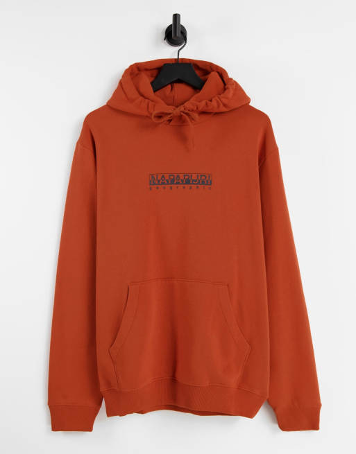 Napapijri - Hoodie met omkaderd logo in gebrand oranje