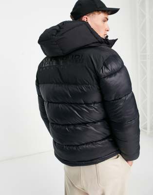 Napapijri Hornelen Hooded Puffer Jacket In Black