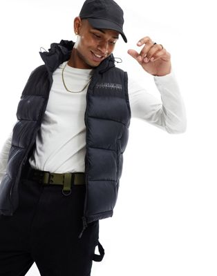 Napapijri Hornelen hooded puffer vest in black - ASOS Price Checker