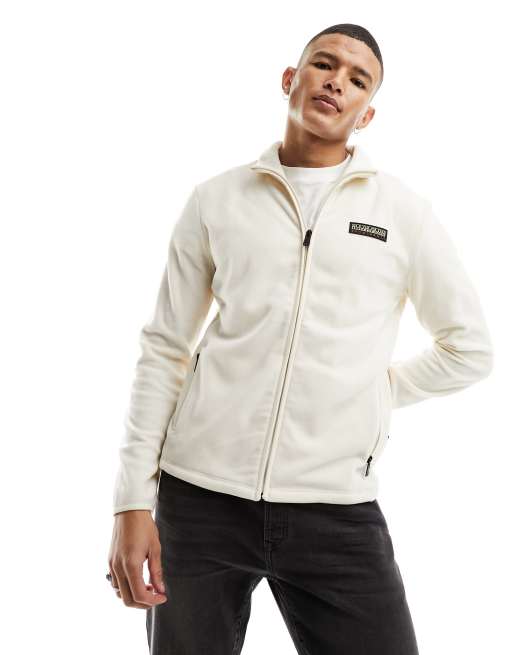 Napapijri - Iaato - Polarfleece met rits in gebroken wit