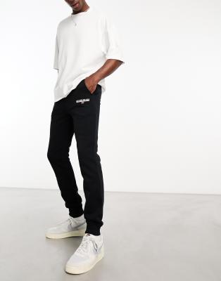 Napapijri – Ice – Fleece-Jogginghose in Schwarz mit Logo