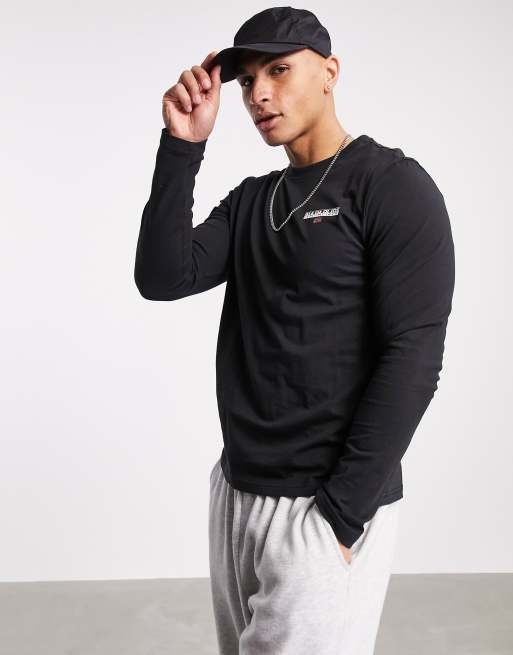 Napapijri – Ice – Langärmliges Shirt in Schwarz