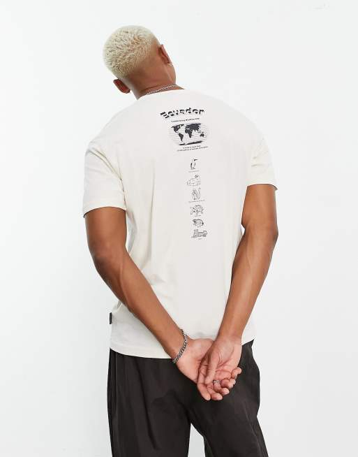 Napapijri Jubones back print t-shirt in off white