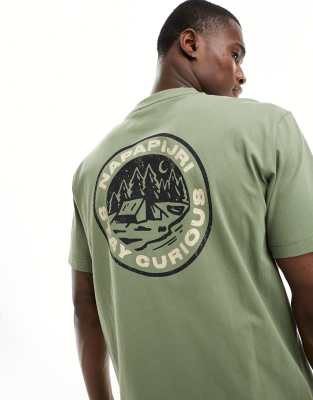 Napapijri Kotcho backprint graphic t-shirt in khaki