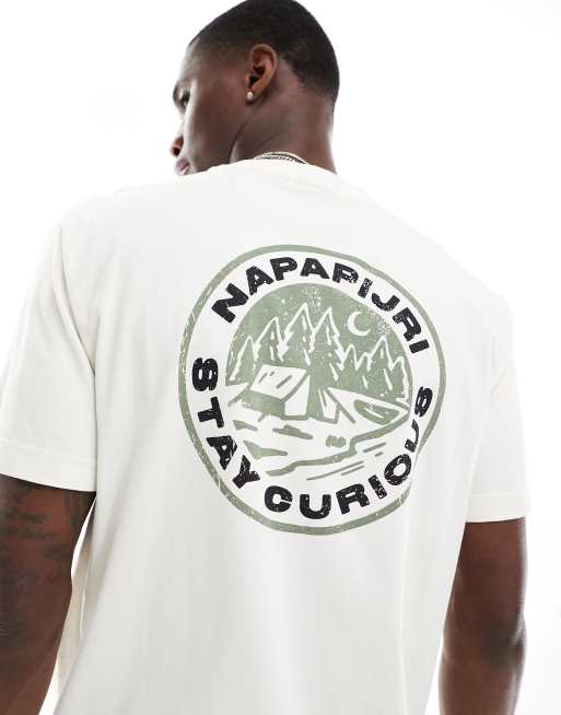 Napapijri - Kotcho - T-shirt bianco sporco con grafica sul retro