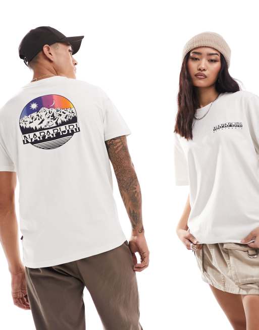 Napapijri - Lahni - Uniseks T-shirt in gebroken wit