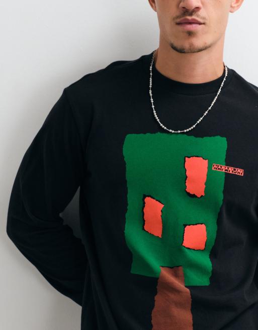 Napapijri långärmad grafisk t-shirt i svart, 5 av 5