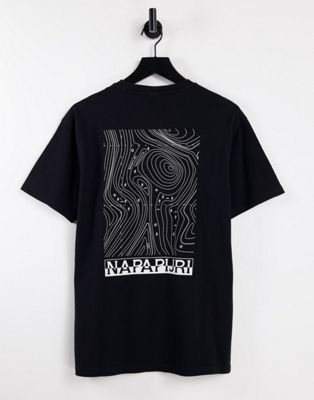 Napapijri Latemar graphic back print t-shirt in black