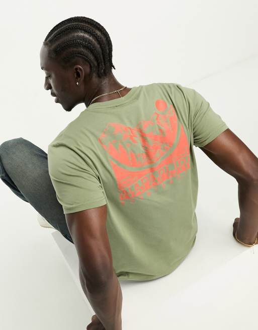 Napapijri Lilo back print t-shirt in khaki