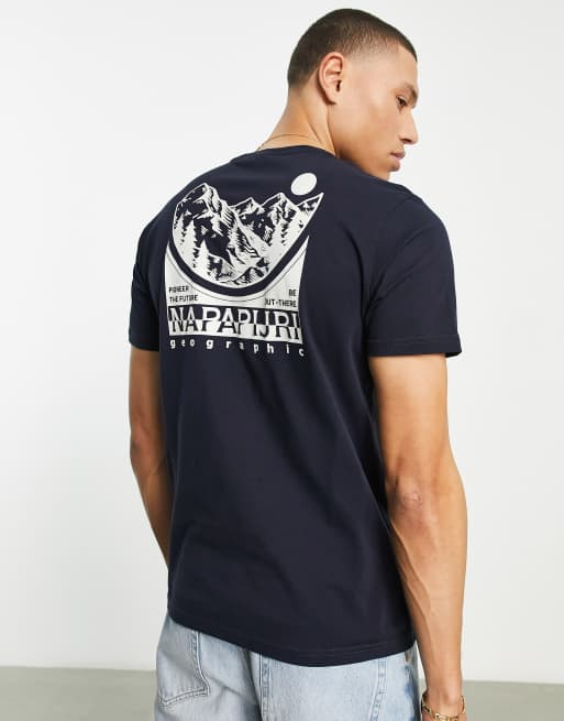 Napapijri - Lilo - T-shirt blu navy con stampa sul retro