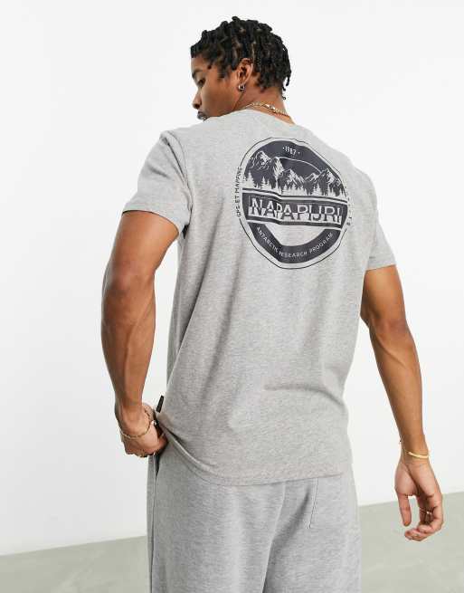 Napapijri Lori back print t-shirt in grey