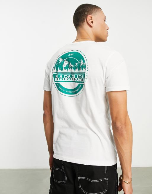 Napapijri Lori back print t-shirt in white | ASOS