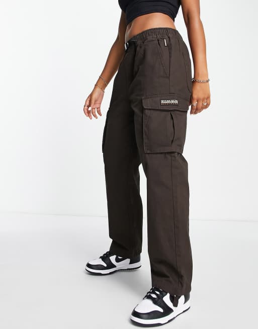 Napapijri m-earth cargo trousers in brown | ASOS