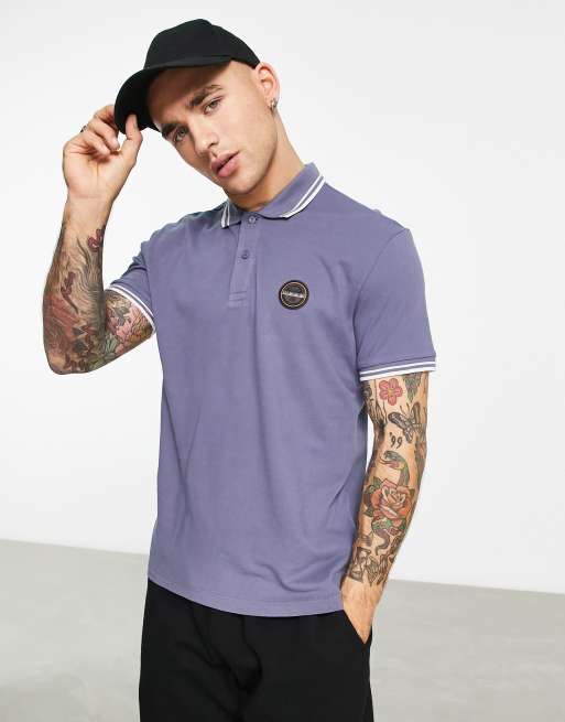 Napapijri - Macas - Polo a maniche corte in piqué viola con toppa del logo