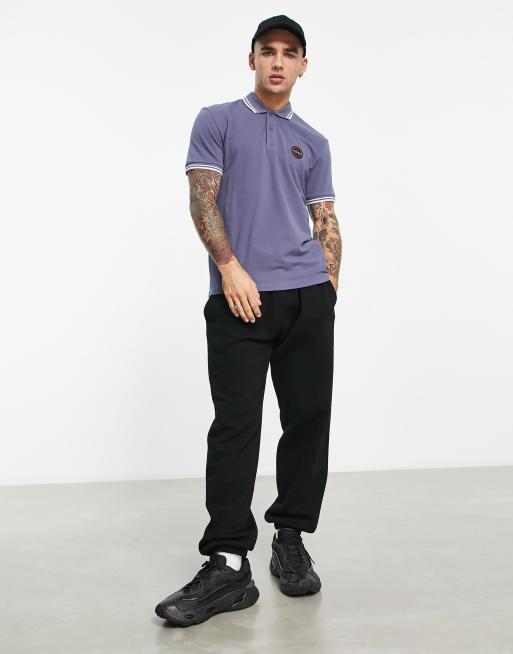 Napapijri - Macas - Polo a maniche corte in piqué viola con toppa del logo, 3 di 4