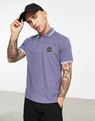 Napapijri - Macas - Polo manches courtes en piqué avec écusson logo - Violet