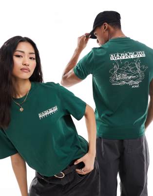 Napapijri – Makani – T-Shirt in Dunkelgrün